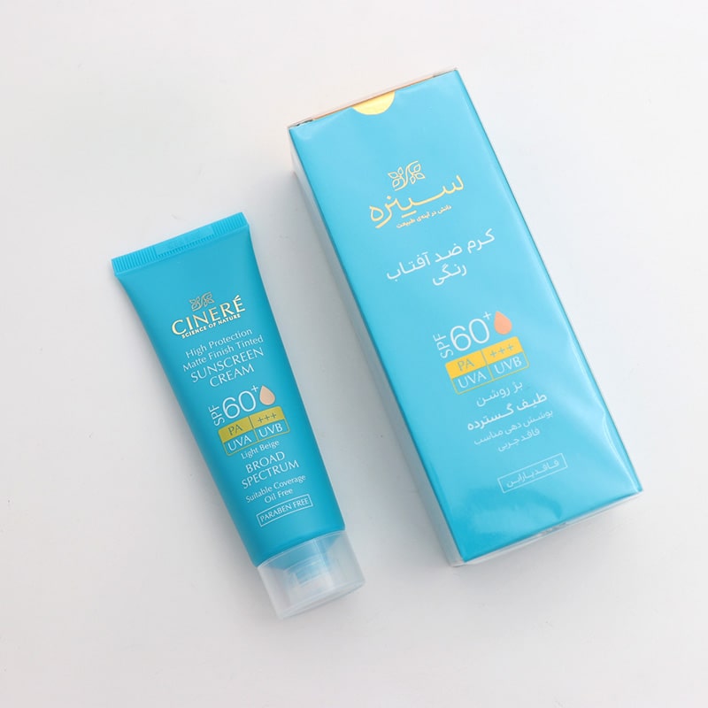 کرم ضدآفتاب رنگی بژ روشن SPF60 سینره 90501