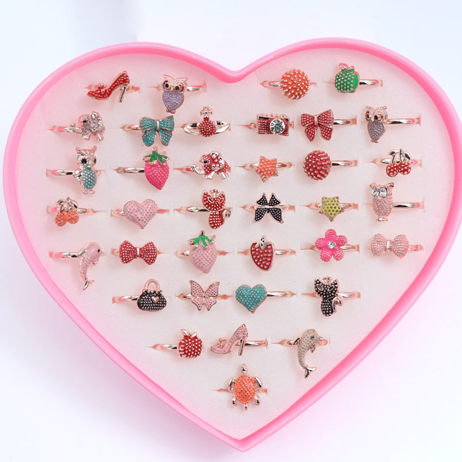 پک انگشتر فانتزی دخترانه 36 عددی