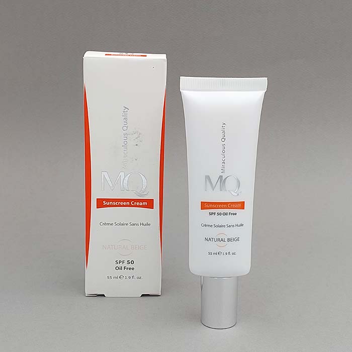 کرم ضد آفتاب فاقد چربی بژ طبیعی MQ ام کیو SPF 50