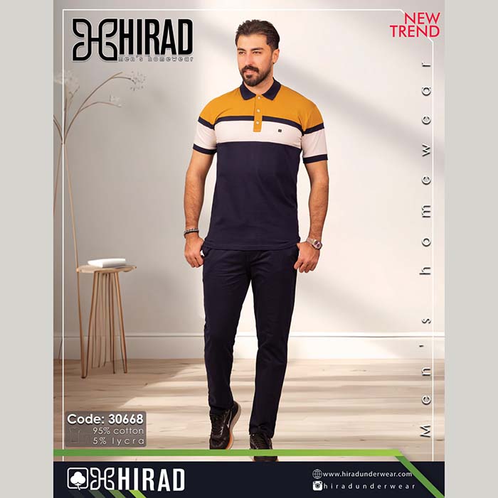 ست تیشرت و شلوار دورس مردانه مدل 30668 برند هیراد نخ پنیه
