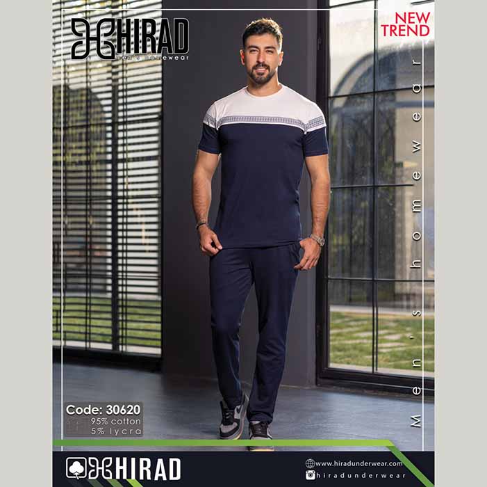 ست تیشرت و شلوار دورس مردانه مدل 30620 برند هیراد نخ پنیه