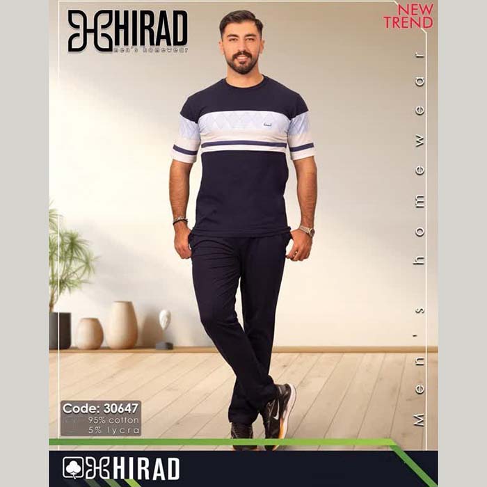 ست تیشرت و شلوار مردانه مدل 30647 برند هیراد نخ پنیه