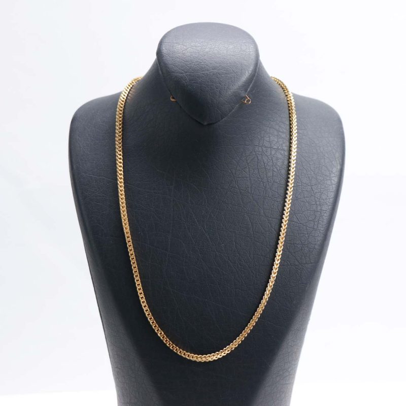 زنجیرکارتیرمکعبی رنگ طلایی 2mm کد 72789