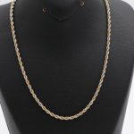 زنجیر استیل طنابی دو رنگ طلایی نقره ای 3mm وارداتی 75744