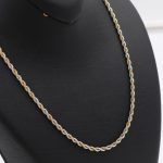 زنجیر استیل طنابی دو رنگ طلایی نقره ای 3mm وارداتی 75744
