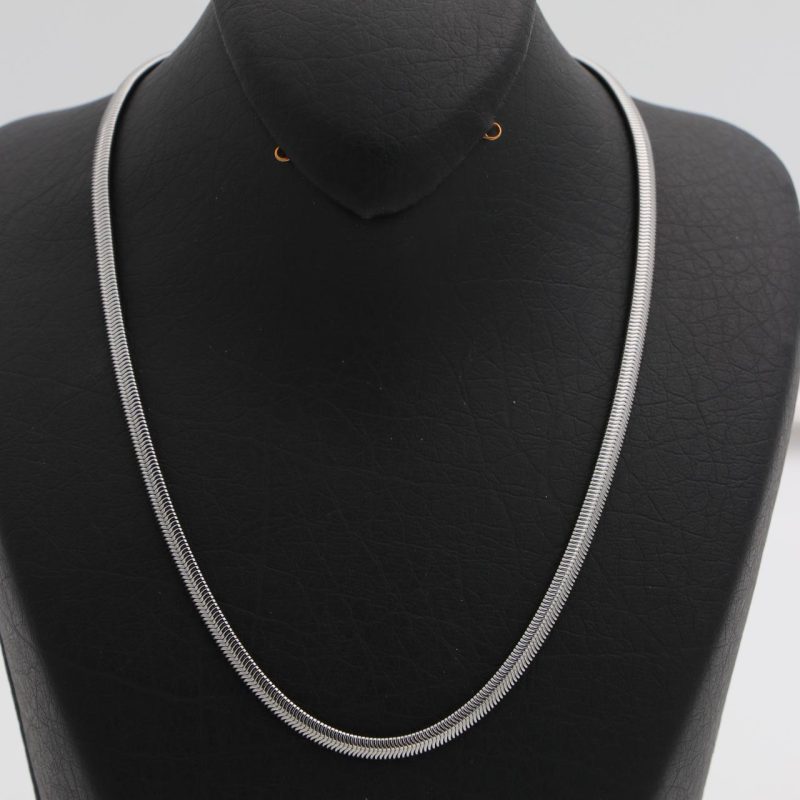 زنجیر پوست ماری استیل نقره ای 5mm وارداتی کد70757
