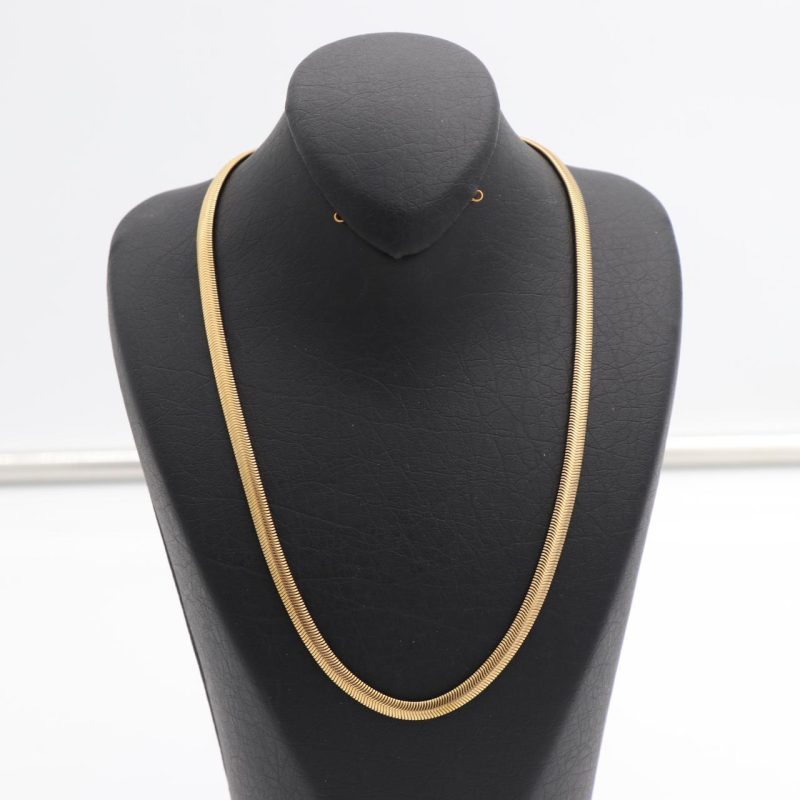 زنجیر پوست ماری استیل طلایی 4mm وارداتی کد 76039