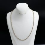 زنجیر استیل طنابی دو رنگ طلایی نقره ای 3mm وارداتی 75744