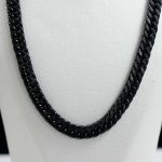 گردنبند استیل مشکی مردانه زنجیر 9mm کد 71940