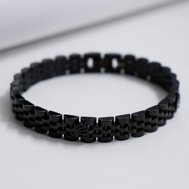 دستبند رولکس مردانه رنگ مشکی 10mm وارداتی 10 کد 72050