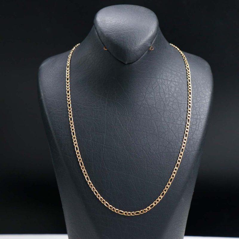 زنجیر استیل رنگ طلایی طرح فیگارو 3mm وارداتی کد 70990