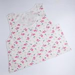 تاپ بلند حلقه ای نخی میسپل سفید سایز 2XL طرح پاپیون
