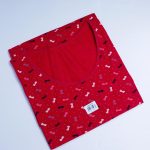 تاپ بلند حلقه ای نخی میسپل قرمز سایز 2XL طرح پاپیون