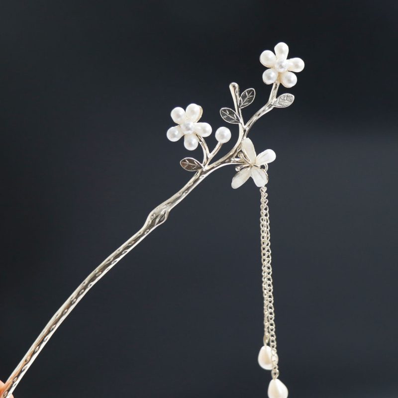 کانزاشی طرح گل مروارید طلایی آویزدار وارداتی 2 کد 75341