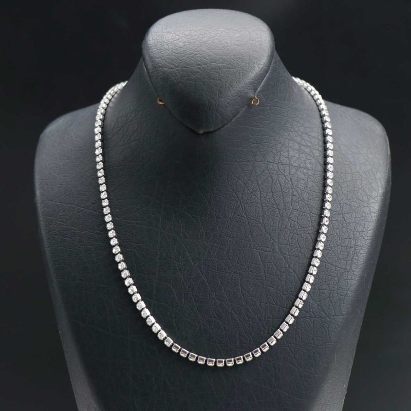 گردنبند زنانه مجلسی تنیسی نقره ای 3MM وارداتی کد 75955