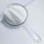 آینه آرایشی کریستالی دوطرفه 5x رنگ شفاف سایز متوسط